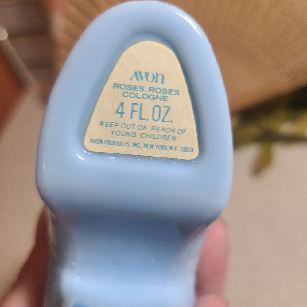 Light Blue Boot-Shaped Decorative Bottle AVON Collectible Bottle Empty - Picture 4 of 8